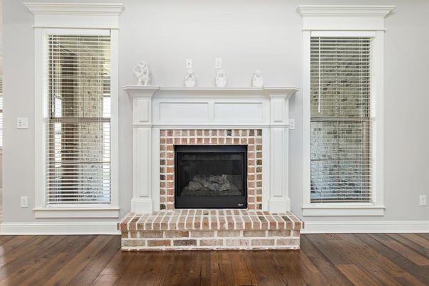Fireplace, Interior, Wood Texture Flooring