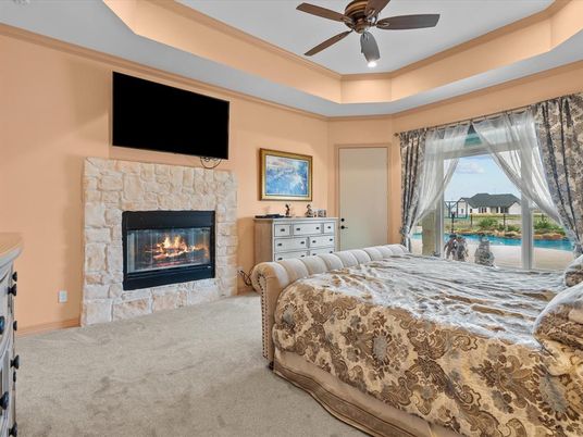 Bedroom, Fireplace, Interior