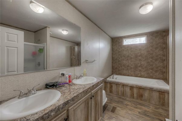 Bathroom, Dual Sink Vanities, Interior, Wood Texture Flooring