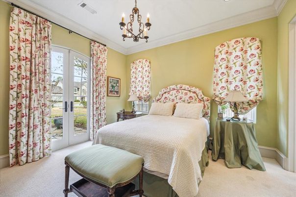 Bedroom, Chandelier, Interior