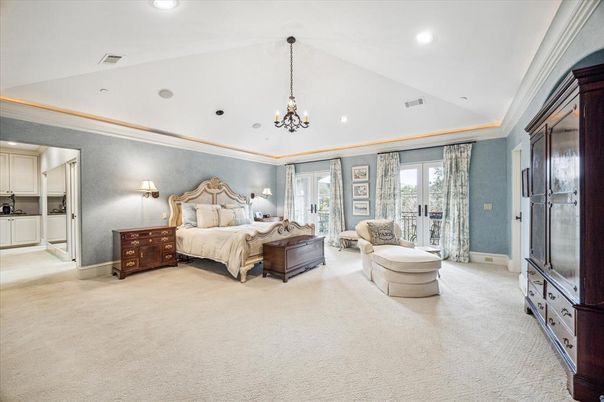 Bedroom, Chandelier, Interior, Recessed Lighting