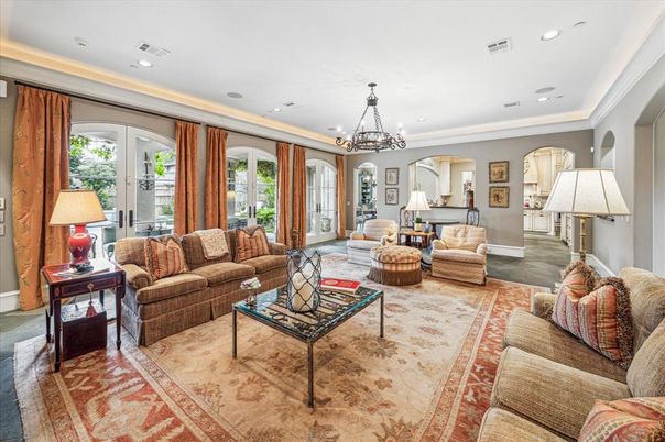 Chandelier, Interior, Living room, Recessed Lighting