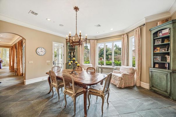 Chandelier, Dining room, Interior, Recessed Lighting