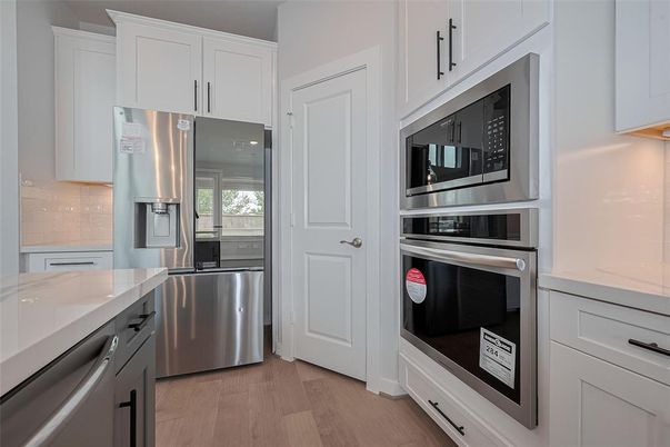 Interior, Kitchen, Stainless Steel Appliances, Wood Texture Flooring