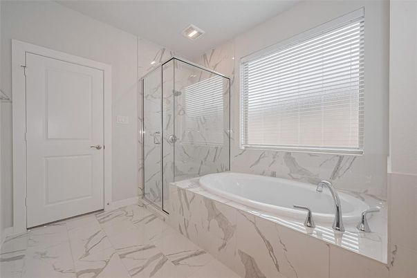 Bathroom, Glass Shower, Interior, Marble, Marble Walls, Recessed Lighting