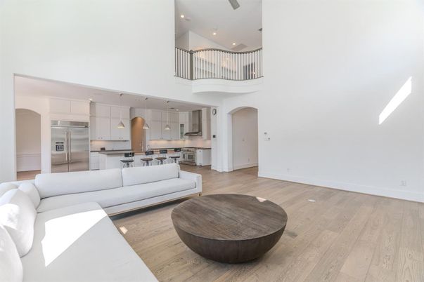 Interior, Kitchen, Living room, Pendant Lights, Recessed Lighting, Stainless Steel Appliances, Wood Texture Flooring
