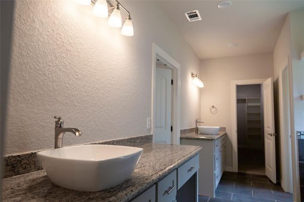 Bathroom, Dual Sink Vanities, Free Standing Baths, Interior, Recessed Lighting