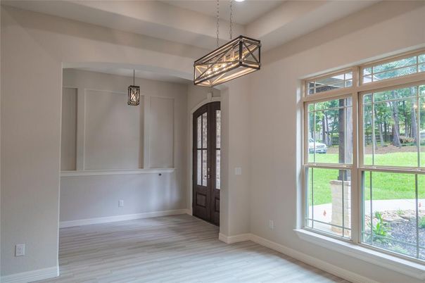 Interior, Pendant Lights, Wood Texture Flooring