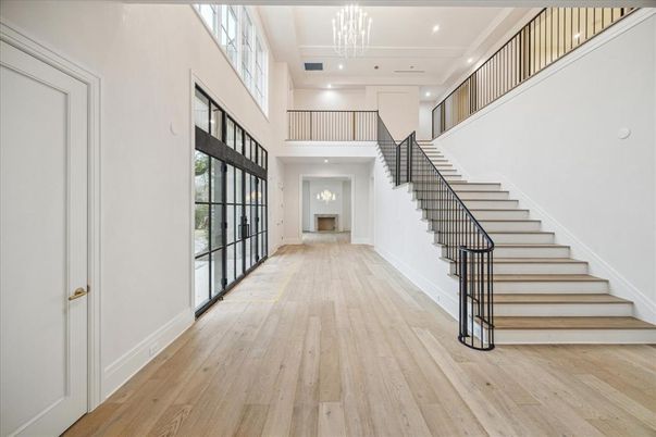 Chandelier, Interior, Recessed Lighting, Wood Texture Flooring