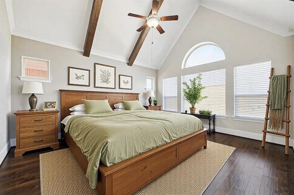 Bedroom, Interior, Wooden Beams, Wood Texture Flooring
