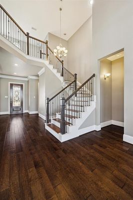 Chandelier, Interior, Recessed Lighting, Wood Texture Flooring