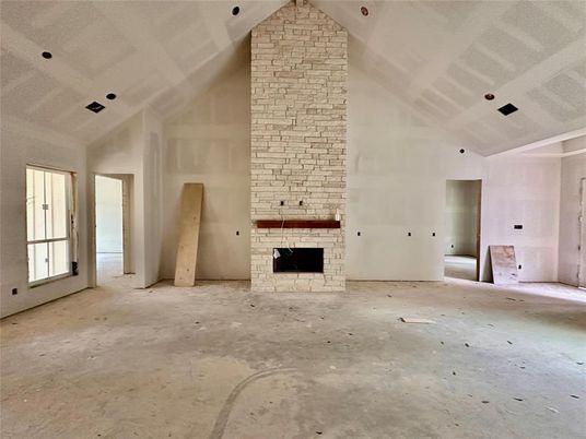Empty room, Fireplace, Interior, Stone Walls