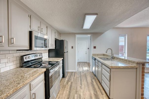 Interior, Kitchen, Wood Texture Flooring