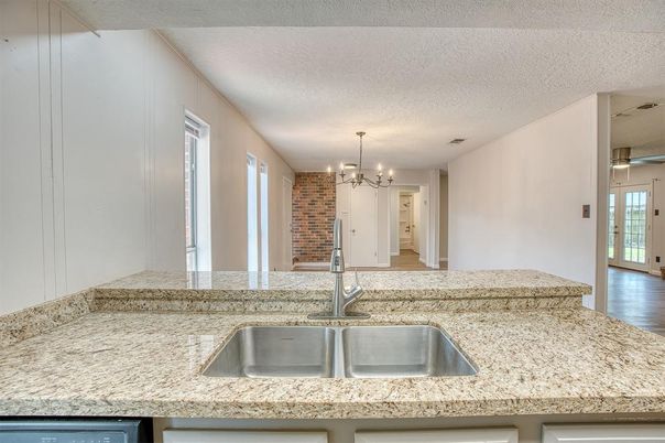 Chandelier, Interior, Stone Walls, Wood Texture Flooring