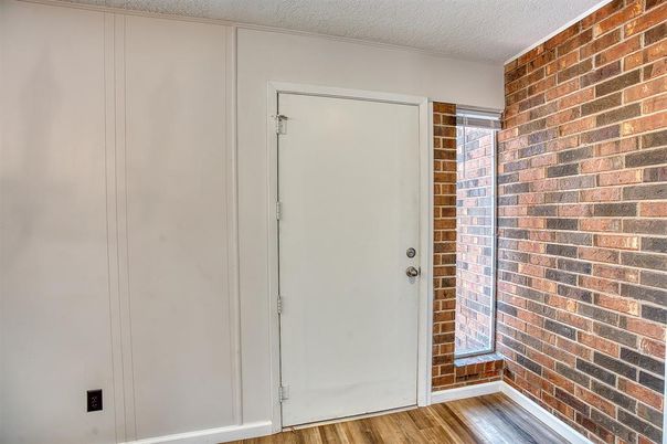 Empty room, Interior, Stone Walls, Wood Texture Flooring