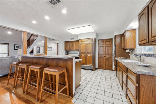 Interior, Kitchen, Recessed Lighting, Wood Texture Flooring