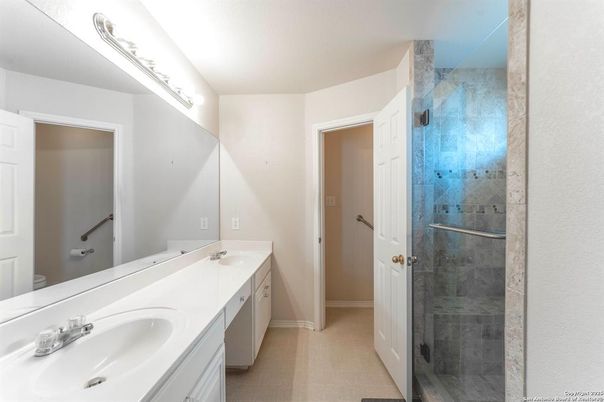 Bathroom, Dual Sink Vanities, Glass Shower, Interior