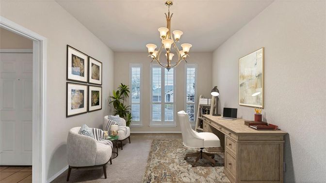 Chandelier, Home Office, Interior