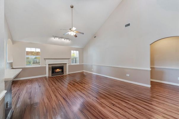 Empty room, Fireplace, Interior, Wood Texture Flooring