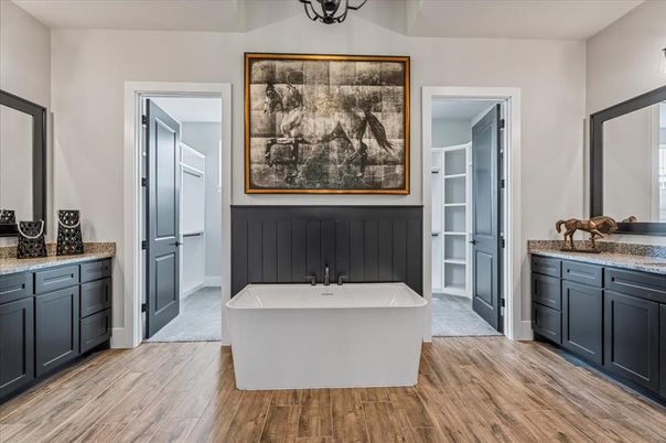 Bathroom, Free Standing Baths, Interior, Wood Texture Flooring