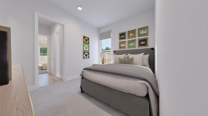 Bathroom, Bedroom, Interior, Recessed Lighting, Wood Texture Flooring