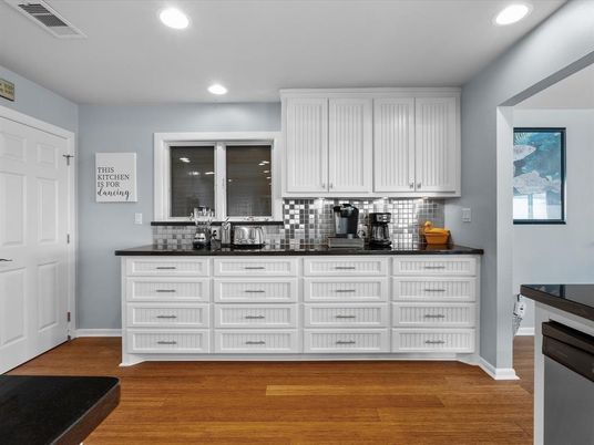 Interior, Kitchen, Recessed Lighting, Wood Texture Flooring