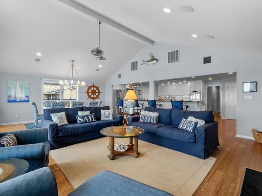 Dining room, Interior, Kitchen, Living room, Pendant Lights, Recessed Lighting, Stainless Steel Appliances, Wood Texture Flooring
