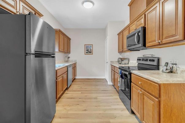 Interior, Kitchen, Wood Texture Flooring