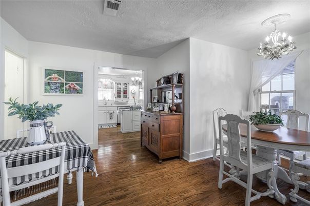 Chandelier, Dining room, Interior, Wood Texture Flooring