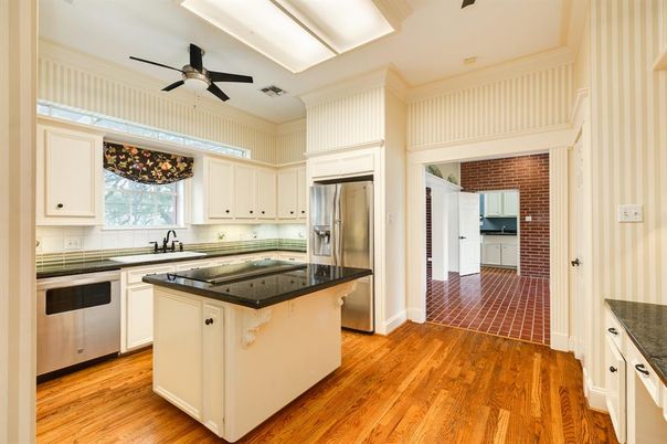 Interior, Kitchen, Stainless Steel Appliances, Wood Texture Flooring