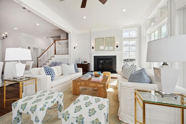 Fireplace, Interior, Living room, Recessed Lighting