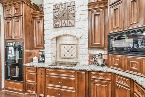 Fireplace, Interior, Kitchen, Stone Walls