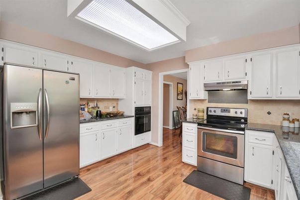 Interior, Kitchen, Stainless Steel Appliances, Wood Texture Flooring