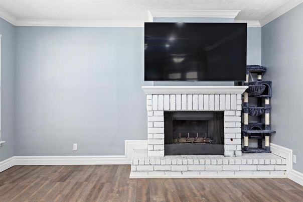 Fireplace, Interior, Wood Texture Flooring