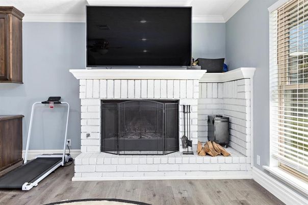 Fireplace, Interior, Wood Texture Flooring