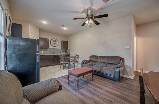 Dining room, Interior, Kitchen, Recessed Lighting, Wood Texture Flooring