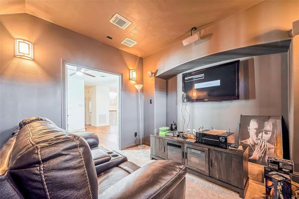 Home Theatre Room, Interior, Wood Texture Flooring