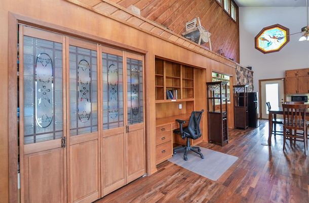 Home Office, Interior, Wooden Ceilings, Wood Texture Flooring, Wooden Walls
