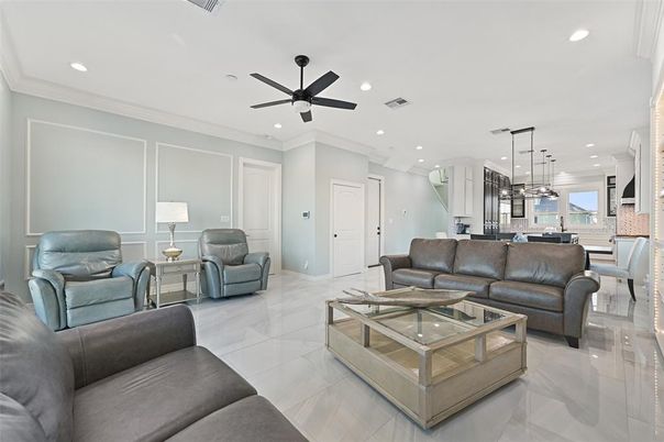 Dining room, Interior, Kitchen, Living room, Pendant Lights, Recessed Lighting