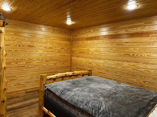 Bedroom, Interior, Recessed Lighting, Wooden Ceilings, Wooden Walls
