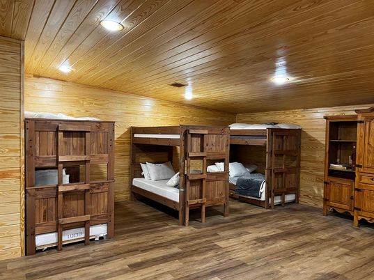 Bedroom, Interior, Recessed Lighting, Wooden Ceilings, Wood Texture Flooring, Wooden Walls