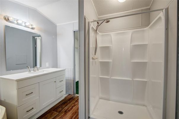 Bathroom, Dual Sink Vanities, Interior, Walk-in Closets, Wood Texture Flooring