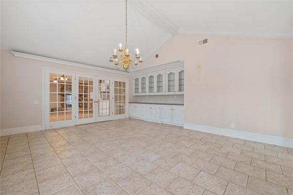 Chandelier, Empty room, Interior