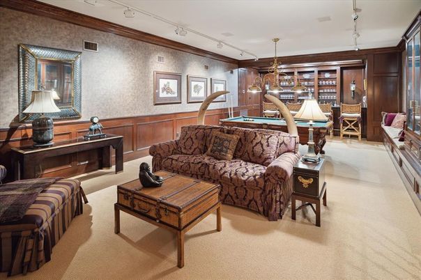 Billiard Table, Game Room, Interior, Living room, Pendant Lights, Wooden Walls
