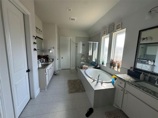 Bathroom, Dual Sink Vanities, Glass Shower, Interior