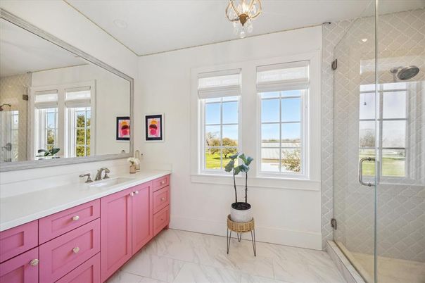 Bathroom, Glass Shower, Interior, Marble