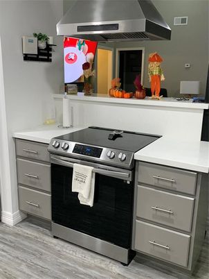 Interior, Kitchen, Stainless Steel Appliances, Wood Texture Flooring