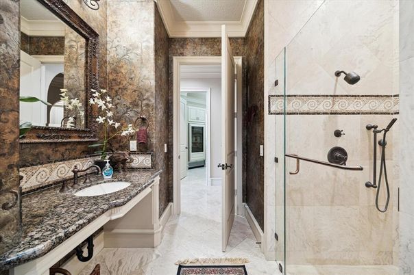 Bathroom, Glass Shower, Interior, Marble