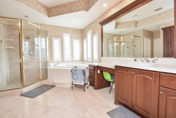 Bathroom, Free Standing Baths, Glass Shower, Interior, Recessed Lighting