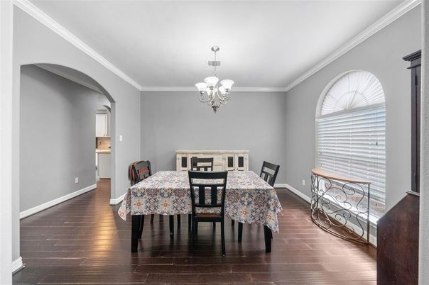 Chandelier, Dining room, Interior, Wood Texture Flooring